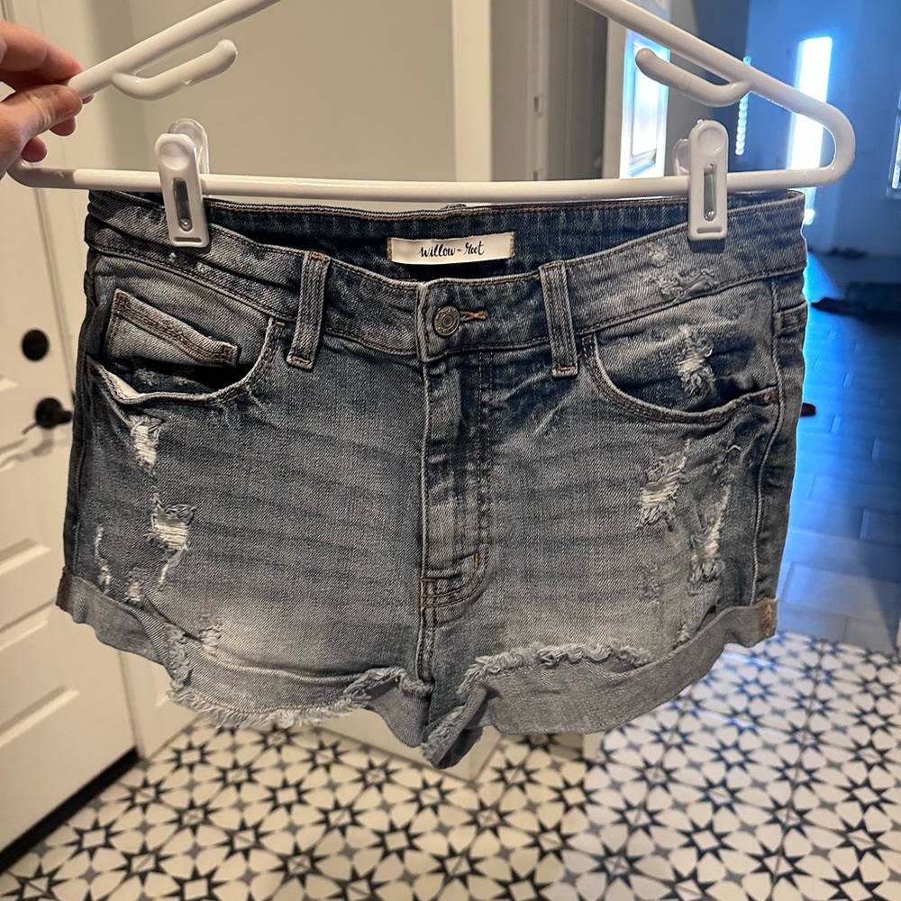 Willow and root high rise shortie denim short